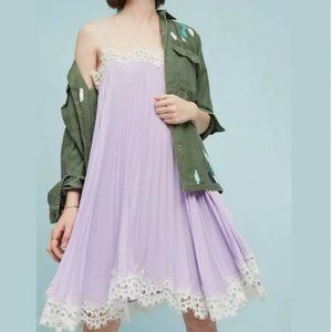 Lilac Swing Dress w Lace, M